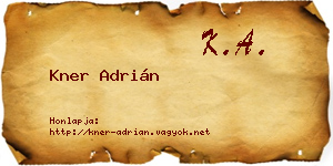 Kner Adrián névjegykártya